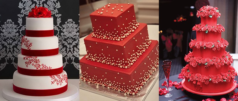 Красный свадебный торт фото 1