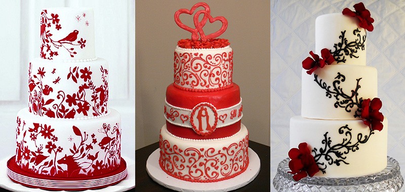 Красный свадебный торт фото 10