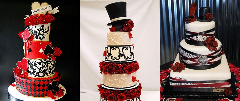 Красный свадебный торт фото 13
