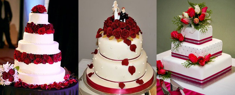 Красный свадебный торт фото 2