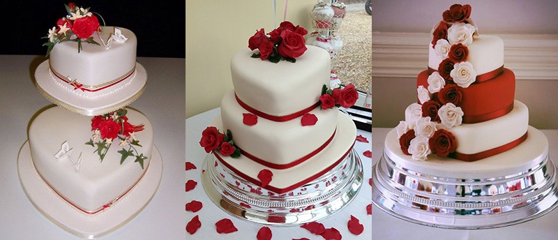 Красный свадебный торт фото 6