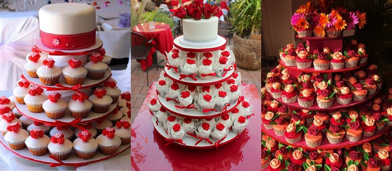 Красный свадебный торт фото 8