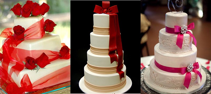 Красный свадебный торт фото 9