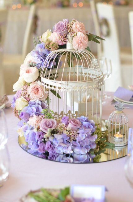 Цветы в оформлении столов на свадьбу