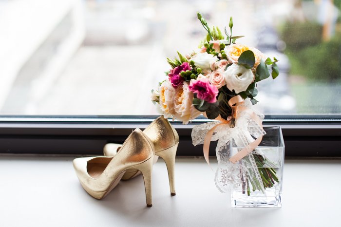 Свадебные туфли для невесты на высоком каблуке