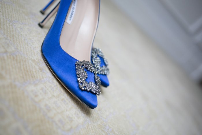 Свадебная обувь синего цвета