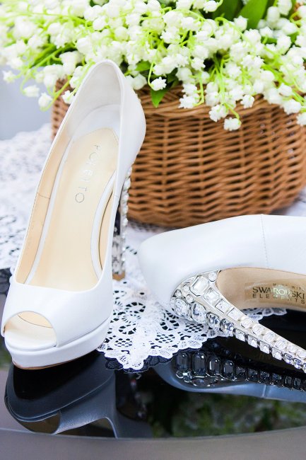 Туфли для невесты с камнями