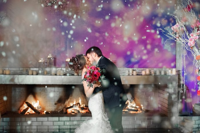 Искусственный снег на свадьбе