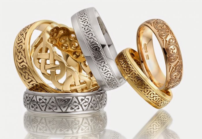 Венчальные кольца из серебра и золота