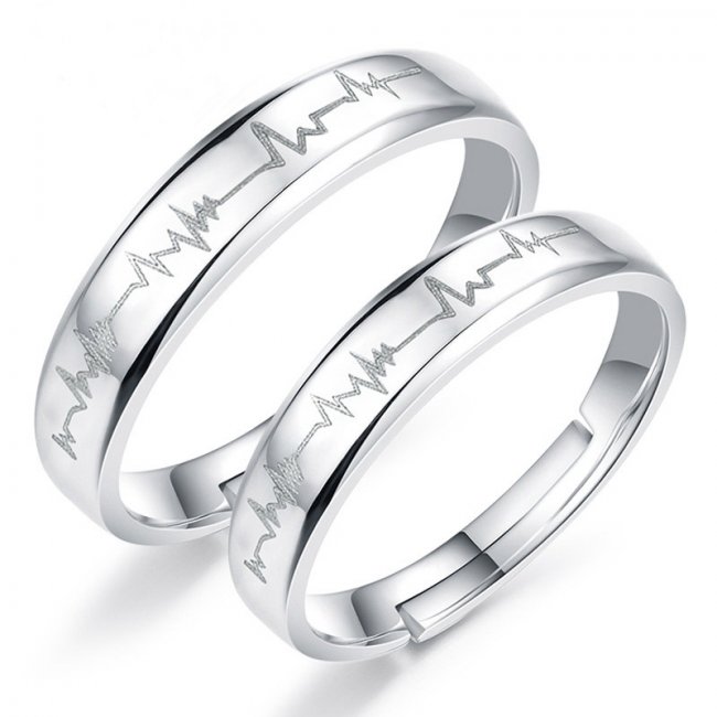 Свадебные кольца с кардиограммой