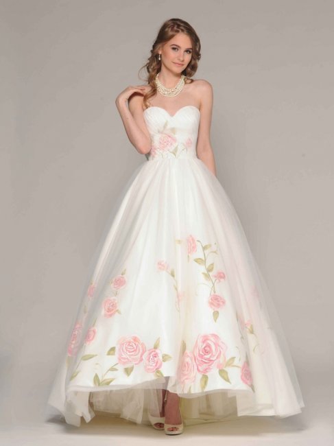 Свадебное платье с розами