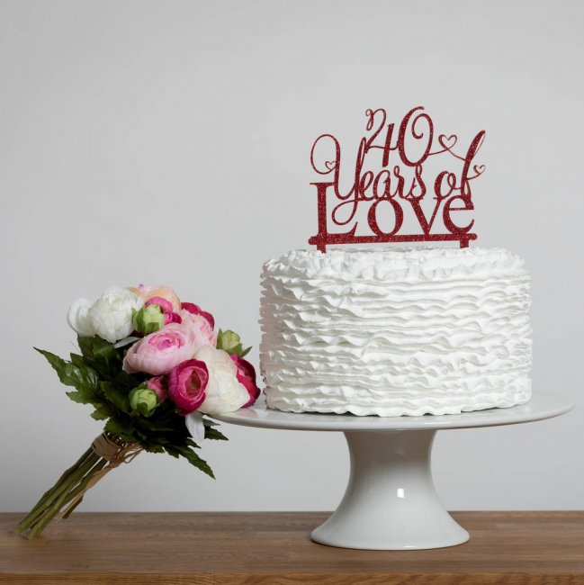 Торт на рубиновую свадьбу (40 лет)