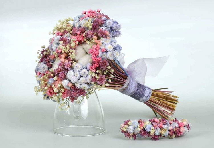 Свадебный букет с сухоцветами