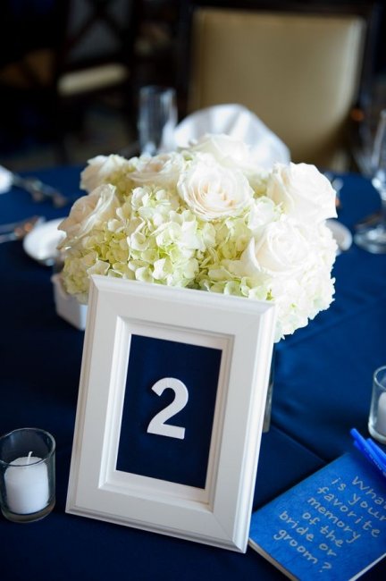 Бело-синий декор свадьбы