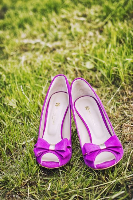Фиолетовые туфли с открытым носиком