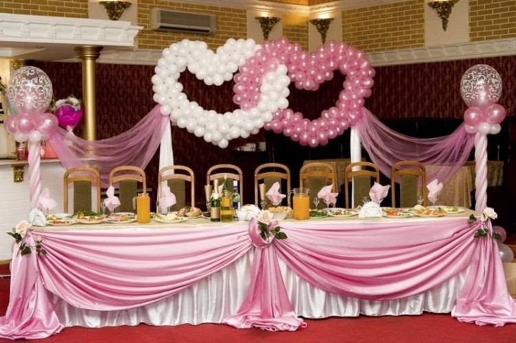 Розовое и белое сердца на свадьбу