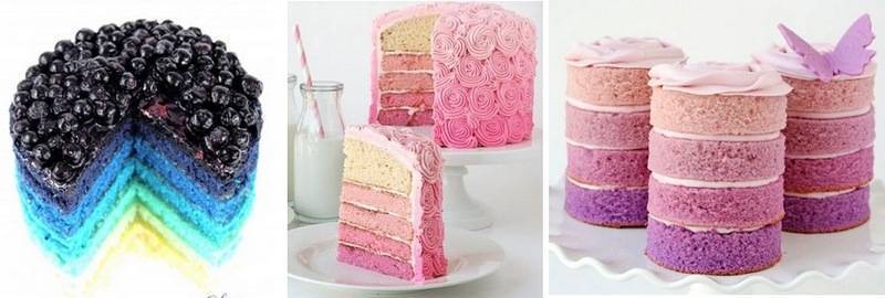 Такие цветные торты на срезе выглядят очень красиво