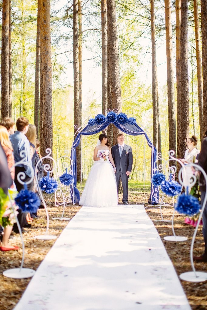 синяя свадьба невеста