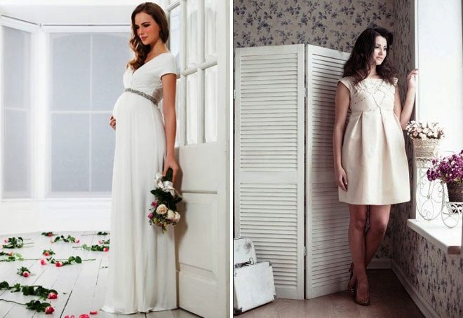 простые свадебные платья для беременных