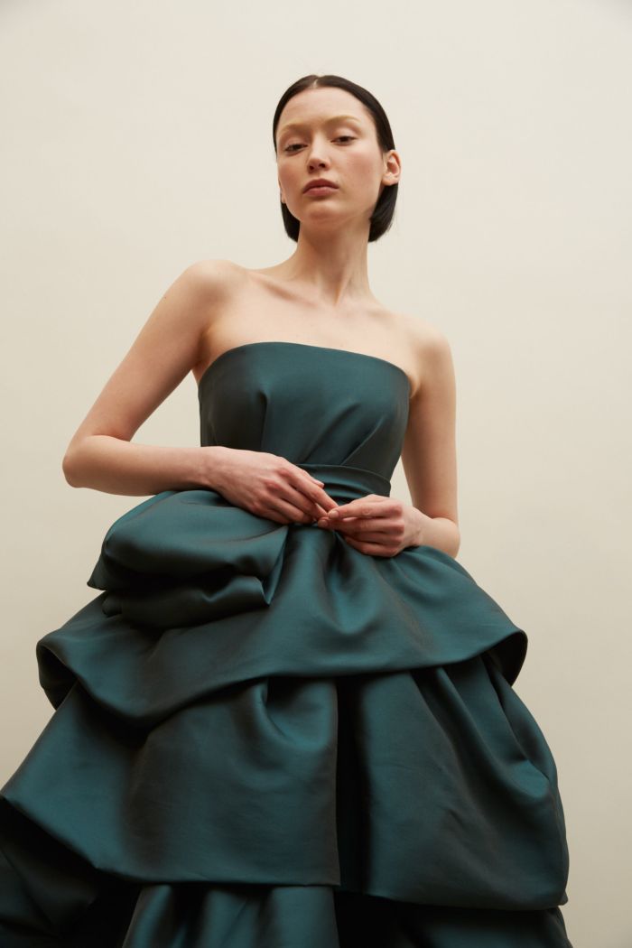 Свадебное бирюзовое платье Reem Acra