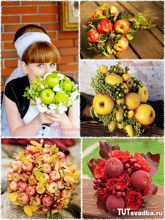 Свадебный букет из фруктов, овощей и ягод