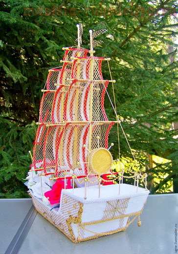 Мастер-класс по свит-дизайну: Свадебный корабль из конфет