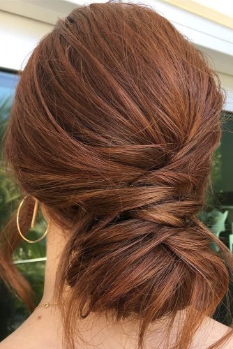wedding hairstyles for long hair low messy chignon sarahneillhair